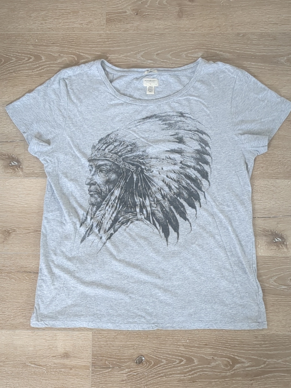 Ralph Lauren Denim & Supply Native American Chief Size Large Cotton Tee